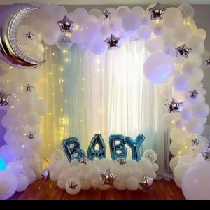 WHITE THEME BABY SHOWER DECOR