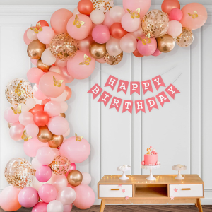 WHITE AND ROSE GOLD BIRTHDAY DECOR
