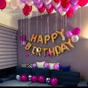 RED AND PURPLE BALLOON DECOR